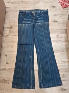 Bootcut Pinstripe Jeans For Men