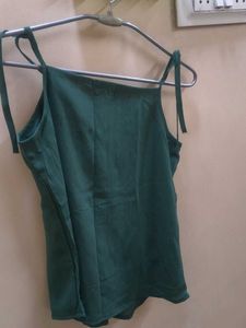 Green Embellished Tank Top
