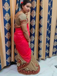 One Time Used Saree With Blouse