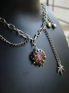 Soft Soldered Real Stone Gothic Necklace