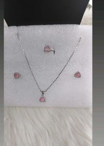 925 Hallmark Pink Stone Jewelry Set🩷