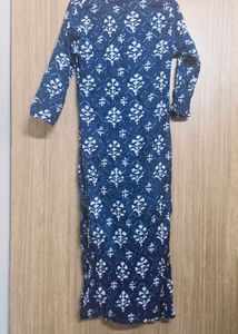 Anouk Navy Blue Ethnic Motifs Printed Kurta