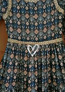 Girls' Blue Print Dress