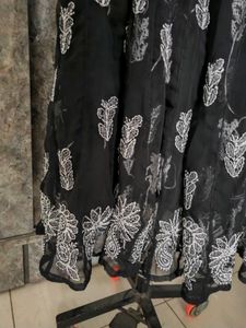Black Georgette Anarkali with cotton inner