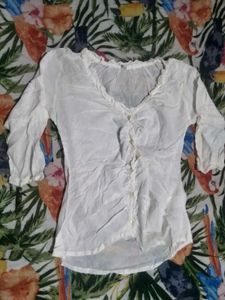 Elegant White Button-Down Top