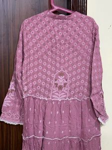 Mauve Floral Tiered Maxi Dress