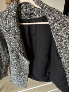 H&amp;M WOMEN OVERSIZED BLACK n WHITE BOUCLE COAT