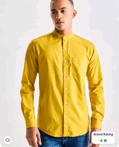DNMX Cotton Slim Fit Shirt - Mustard