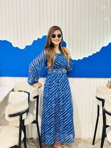 Striped Blue Maxi Dress