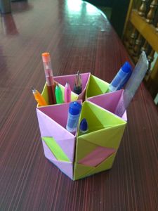 Beautiful Hand Made Pen Stand,Made Of Chart Paper,Paper Craft