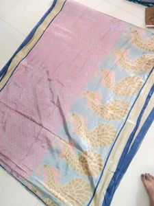 Light Pink Satin Saree