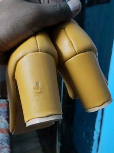 3 Inch Yellow block heel with bow