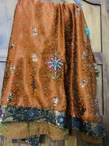 party wear saree with designer works