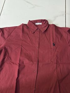 Burgundy Button-Down Shirt