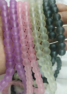Frosted Glass Bead Strands