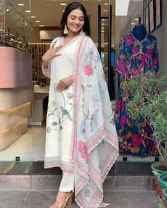 Elegant White Embroidered Salwar Kameez Suit