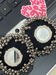 Mirror Magic: Handmade Black &amp; Sliver Statement Ea