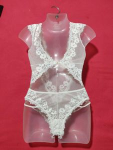 White Floral Lace Bodysuit Size: M