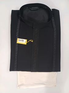 Georgette Kurta Chudidar Set (Black)