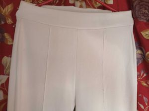 White Ribbed Flare Leggings