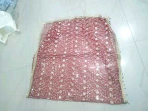 Maroon Embellished Dupatta chunri