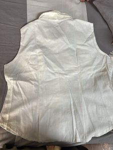 Sleeveless Button-Down Pure linen Top