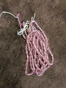 Vintage Pink Glass Seed Beads Set Of 3