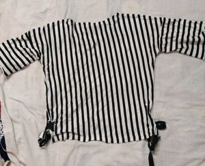 Striped Black &amp; White Top