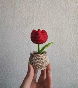 Crochet Tulip Pot