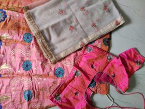 Fluoroscent Orange Lehenga Choli Set