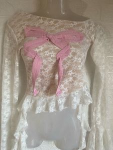 Lace Top with Bow Detail