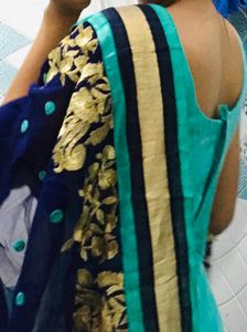 Blue And Sea Green Suit Salwar