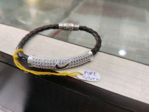 Pure Silver Leather Belt Kada 💯😍