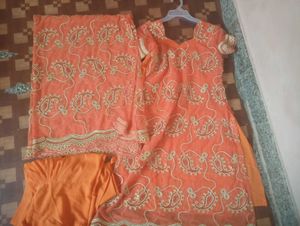 heavy look orange suit with d