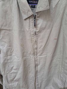 Men's Beige Full Zip Jacket