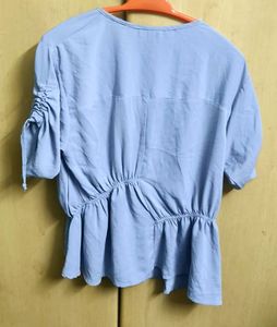 Cute Blue Peplum Top