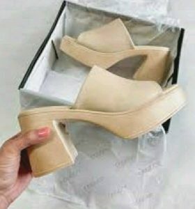Tan Platform Mules