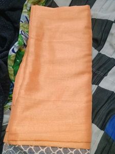 Blue PatternedAndOrange Blac FishStreamlined Saree