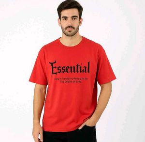 Red Graphic Print T-Shirt Down Shoulder