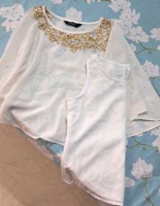 Elegant White Embellished Top