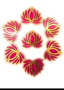 10(Small) Lotus Shape Wooden MDF Cutouts