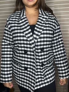 Checkered Black & White Blazer