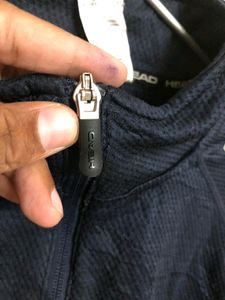 Head Zip Up Blue Jecket