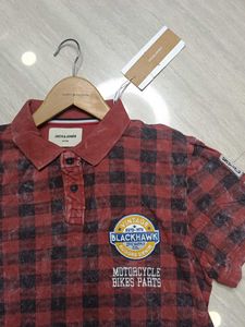 Jack &amp; Jones Checked Polo T-shirt with Applique