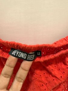 Beautiful Red Eyelet Crop Top
