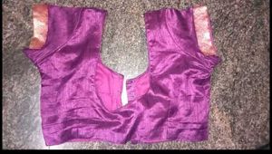 Beautiful Purple Saree With Stiched Blouse