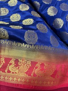 Elegant Red &amp; Blue Saree