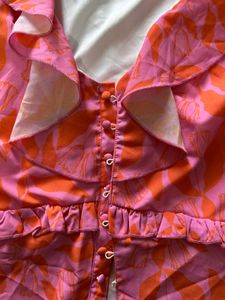 Stylish Pink &amp; Orange Floral Top