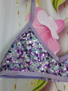(1200)Sparkly Purple Sequin Top