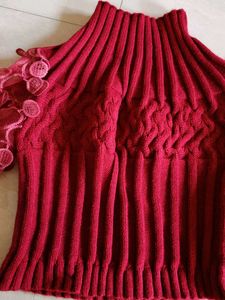 Red Floral Sleeve Sweater